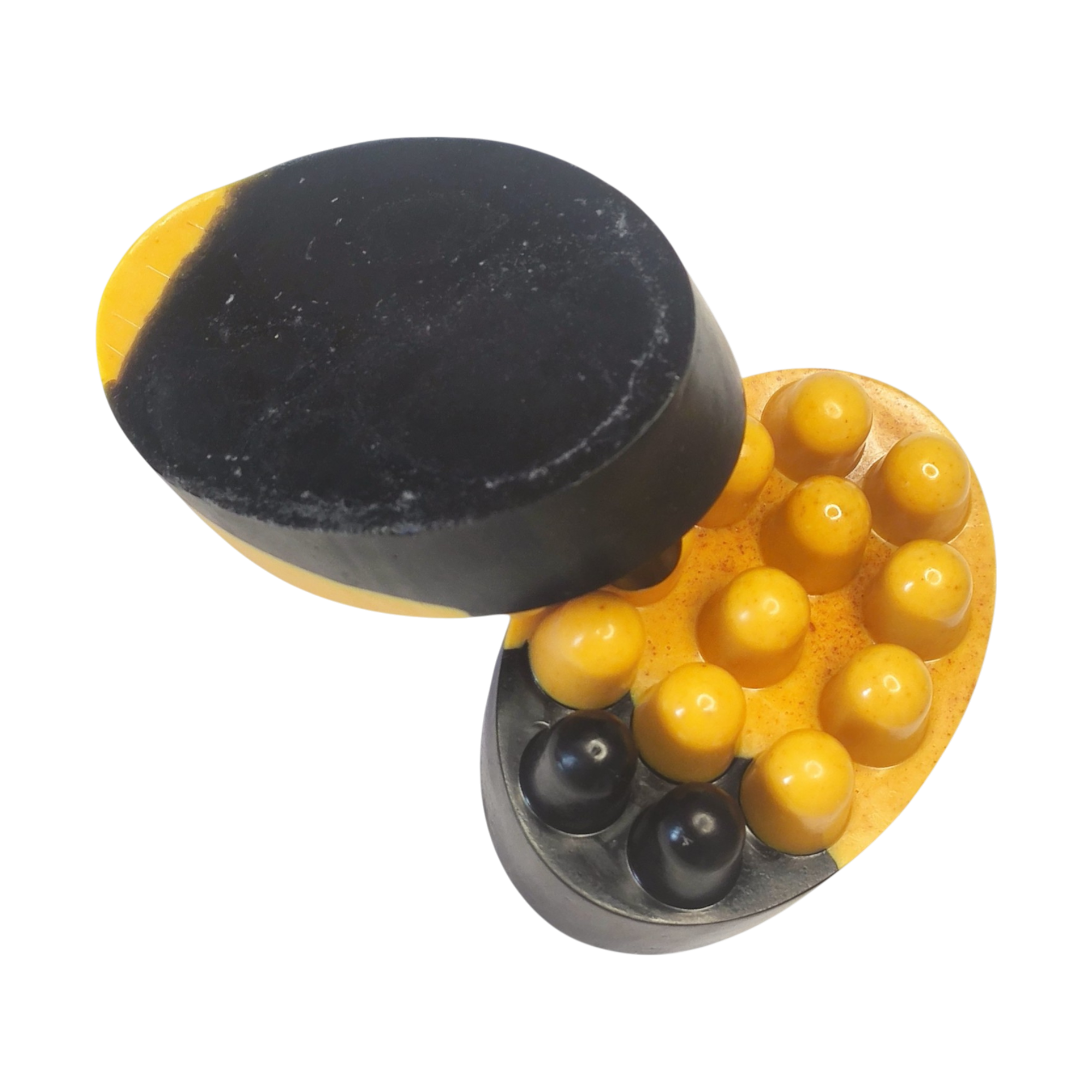 Jabón Natural de Glicerina con Carbón Activado y Cúrcuma para Piel Mixta