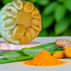 Jabón Natural de Glicerina con Aloe Vera y Cúrcuma para Piel con Manchas