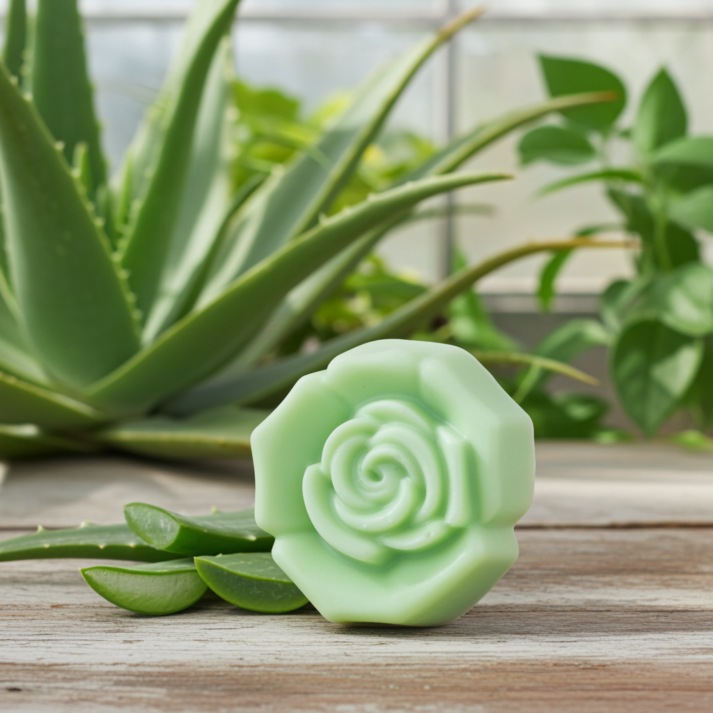 Jabón Natural de Glicerina con Aloe Vera para Piel Sensible