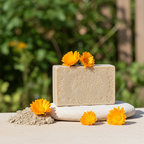 Jabón Natural de Glicerina con Arcilla Blanca y Caléndula para Piel Sensible