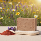 Jabón Natural de Glicerina con Arcilla Roja y Lavanda para Piel Normal