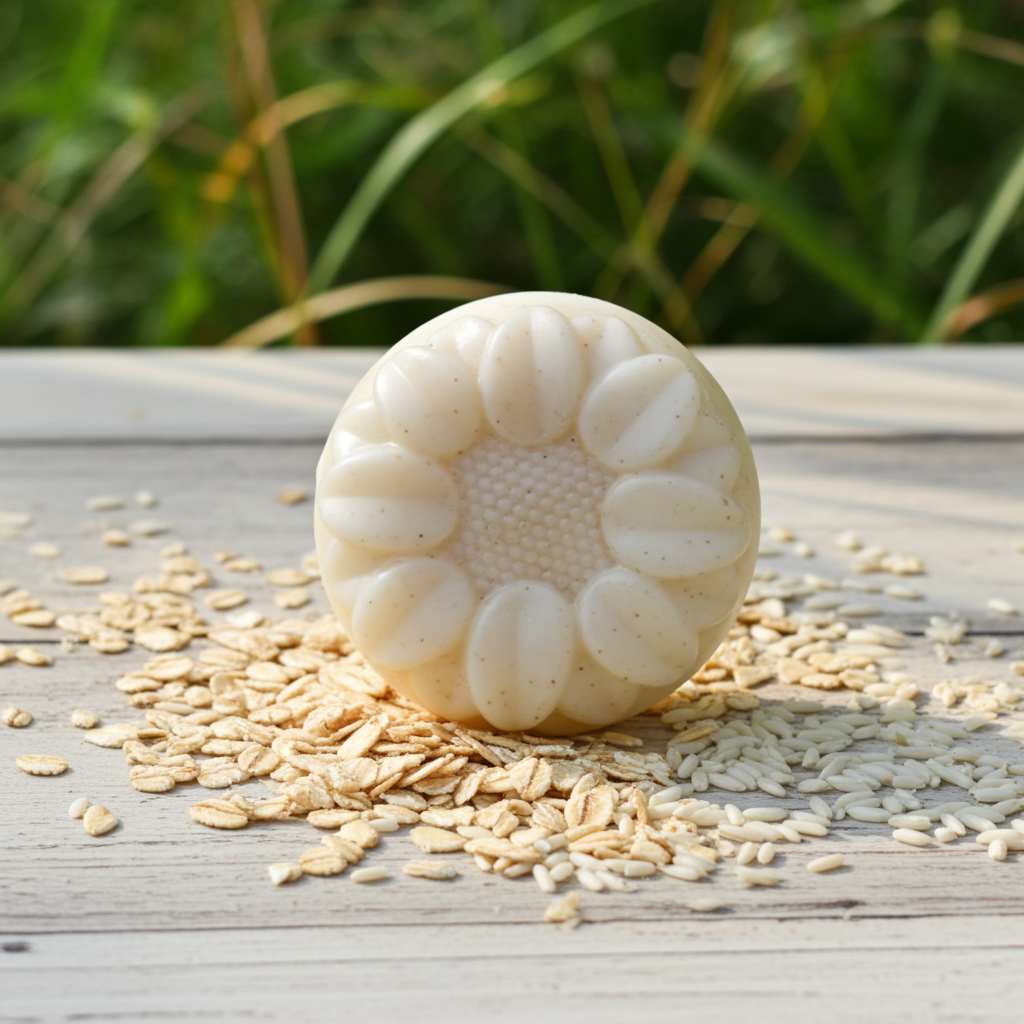 Jabón Natural de Glicerina con Avena y Arroz para Piel Mixta