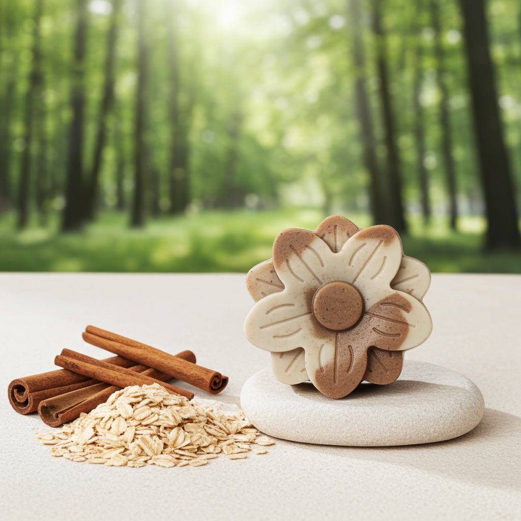 Jabón Natural de Glicerina con Avena y Canela para Piel Normal
