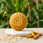 Jabón Natural de Glicerina con Avena y Cúrcuma para Piel con Manchas