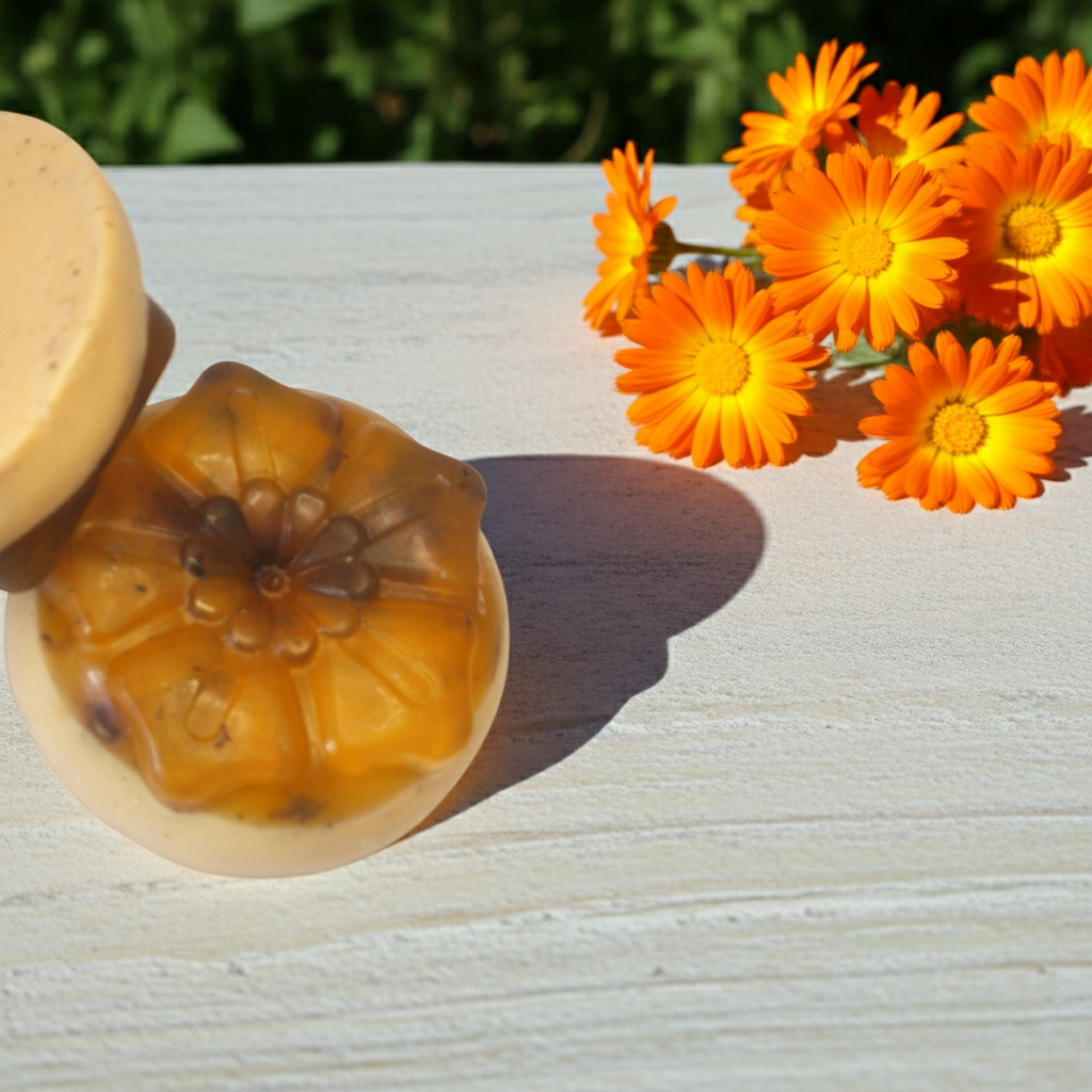 Jabón Natural de Glicerina con Caléndula para Piel Sensible
