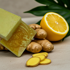 Jabón Natural de Glicerina con Jengibre y Limón para Piel con Manchas