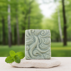 Jabón Natural de Glicerina con Menta para Piel Cansada