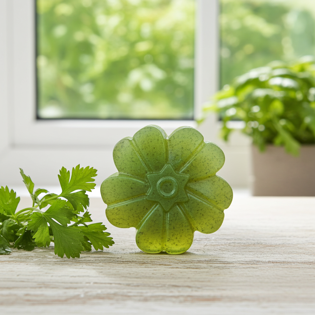 Jabón Natural de Glicerina con Perejil para Piel Mixta