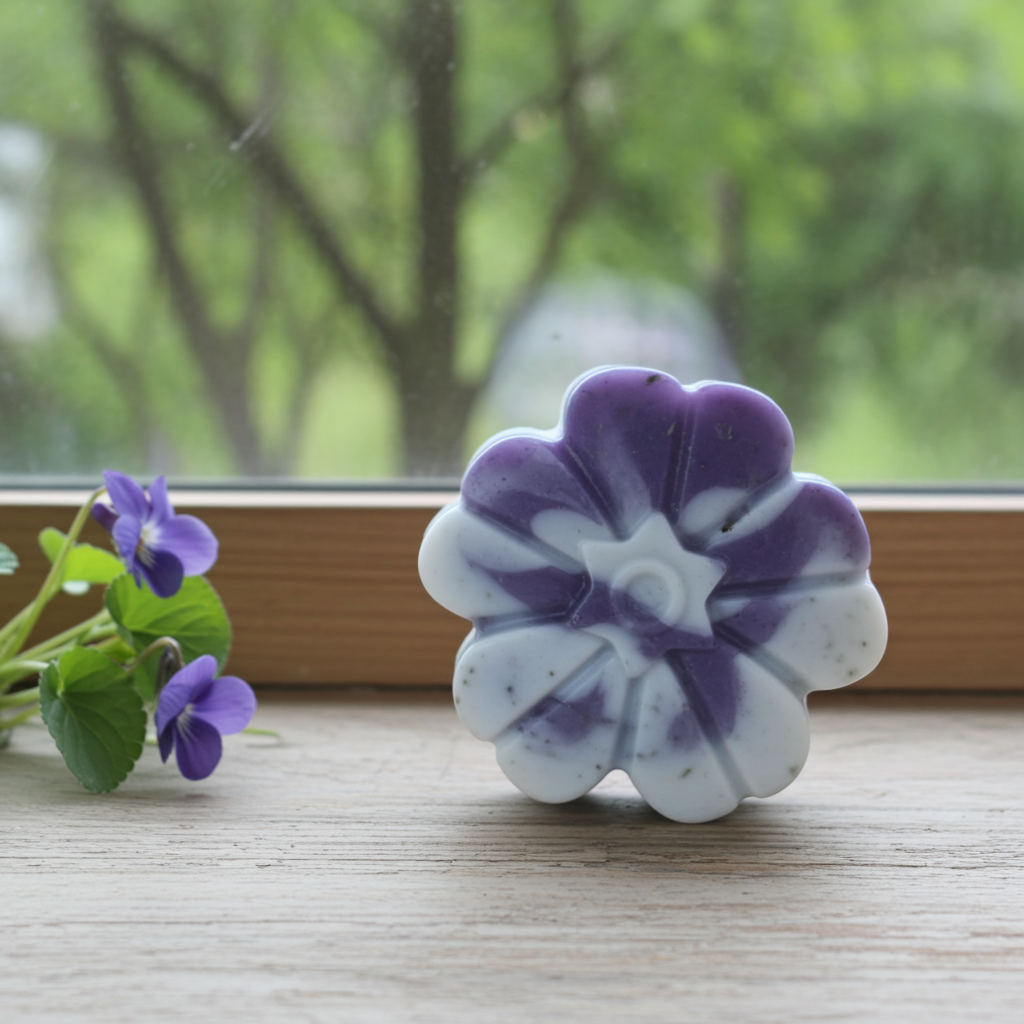 Jabón Natural de Glicerina con Violeta para Piel Seca