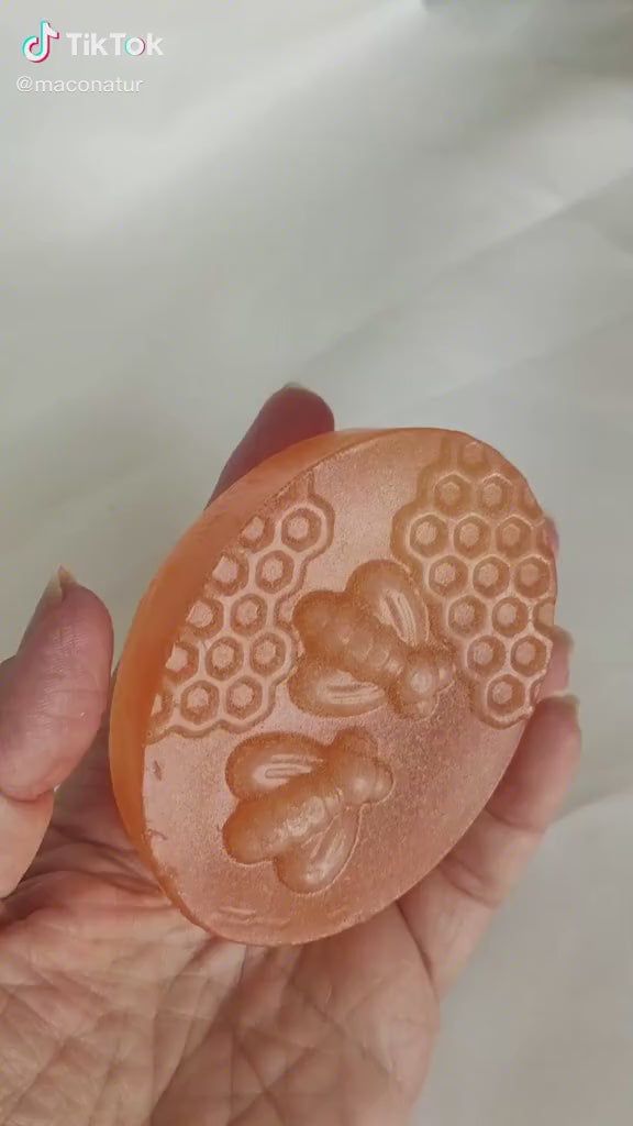 Jabón Natural de Glicerina con Miel y Bicarbonato para Piel Normal