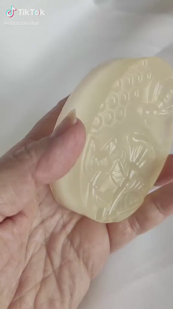 Jabón Natural de Glicerina con Miel y Leche de Cabra para Piel Seca
